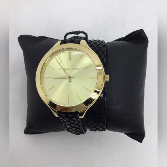 Michael Kors MK Slim Leather Runway Wrap Around Watch for Women (parts/repair) - Picture 3 of 6
